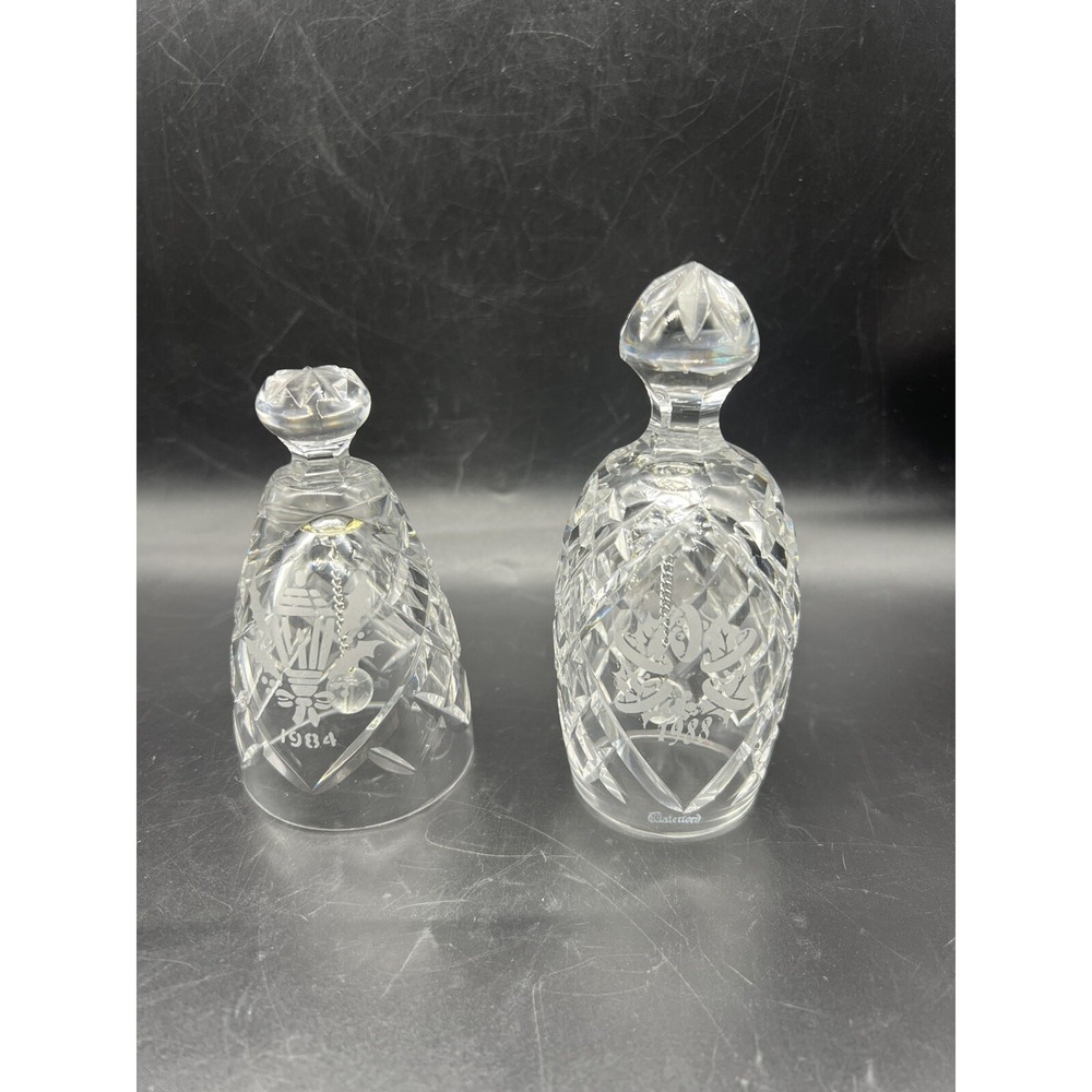Vintage 1984/1988 Waterford Crystal Annual Christmas Bells